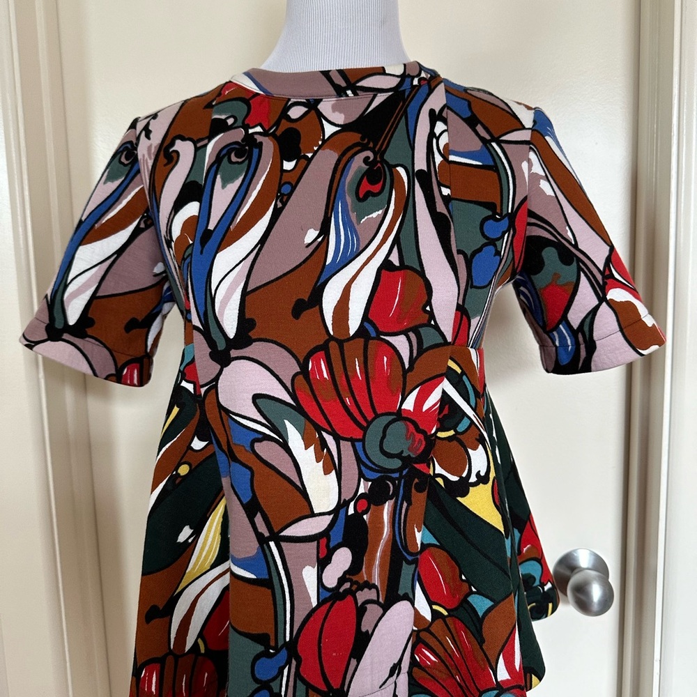 Vintage MARNI fit & flare top bold floral print S-M VG condition